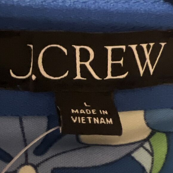 NWT J. Crew Blue Floral Long Maxi Skirt Stretchy Waist Flowy Comfy - Size Large - Picture 7 of 10